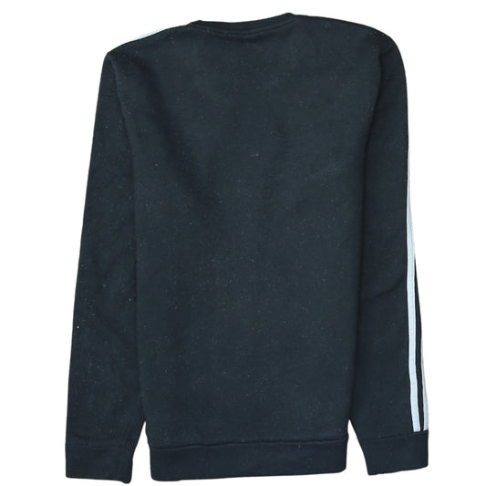 adidas Men's Black Small Crew Neck Pullover Sweatshirt