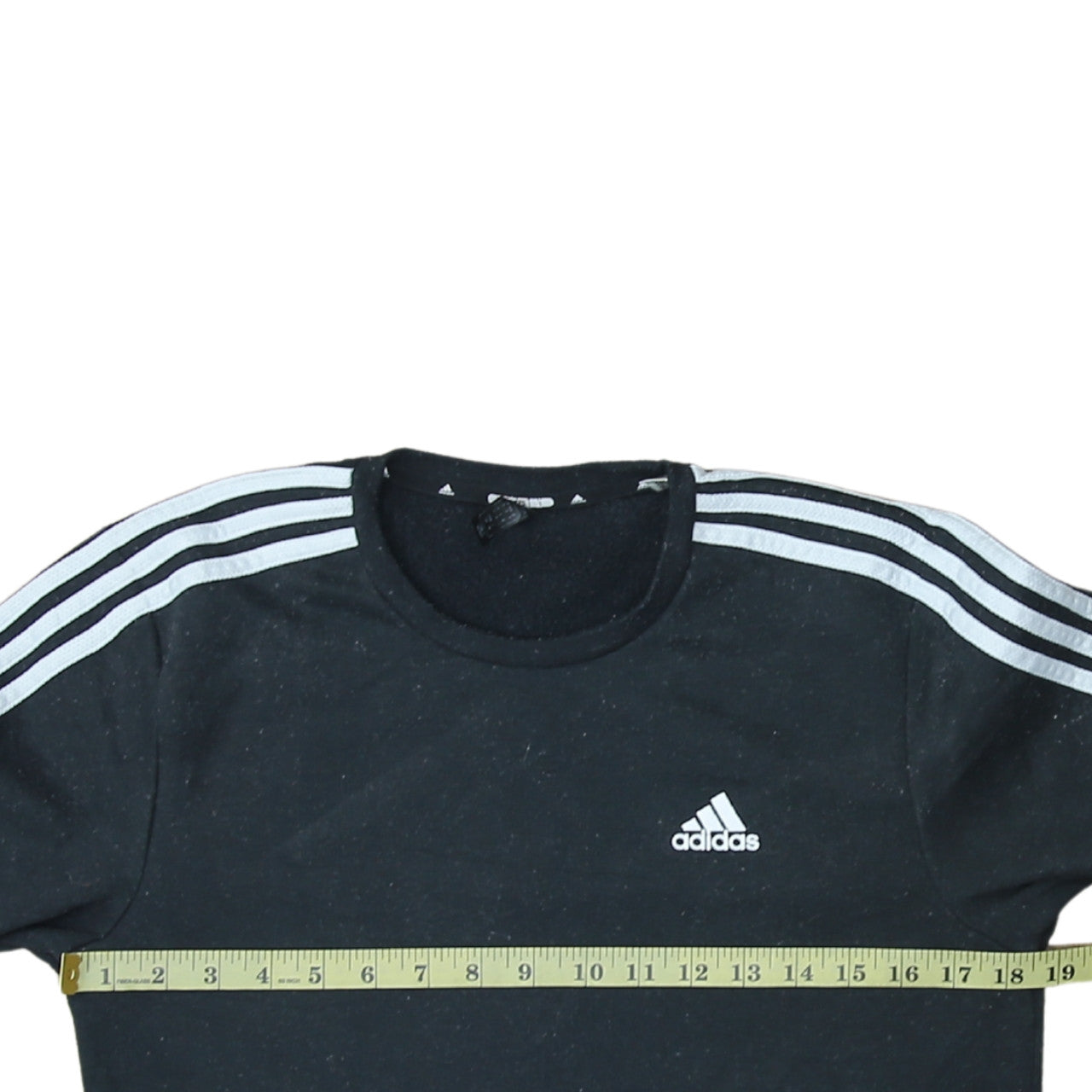 adidas Men's Black Small Crew Neck Pullover Sweatshirt