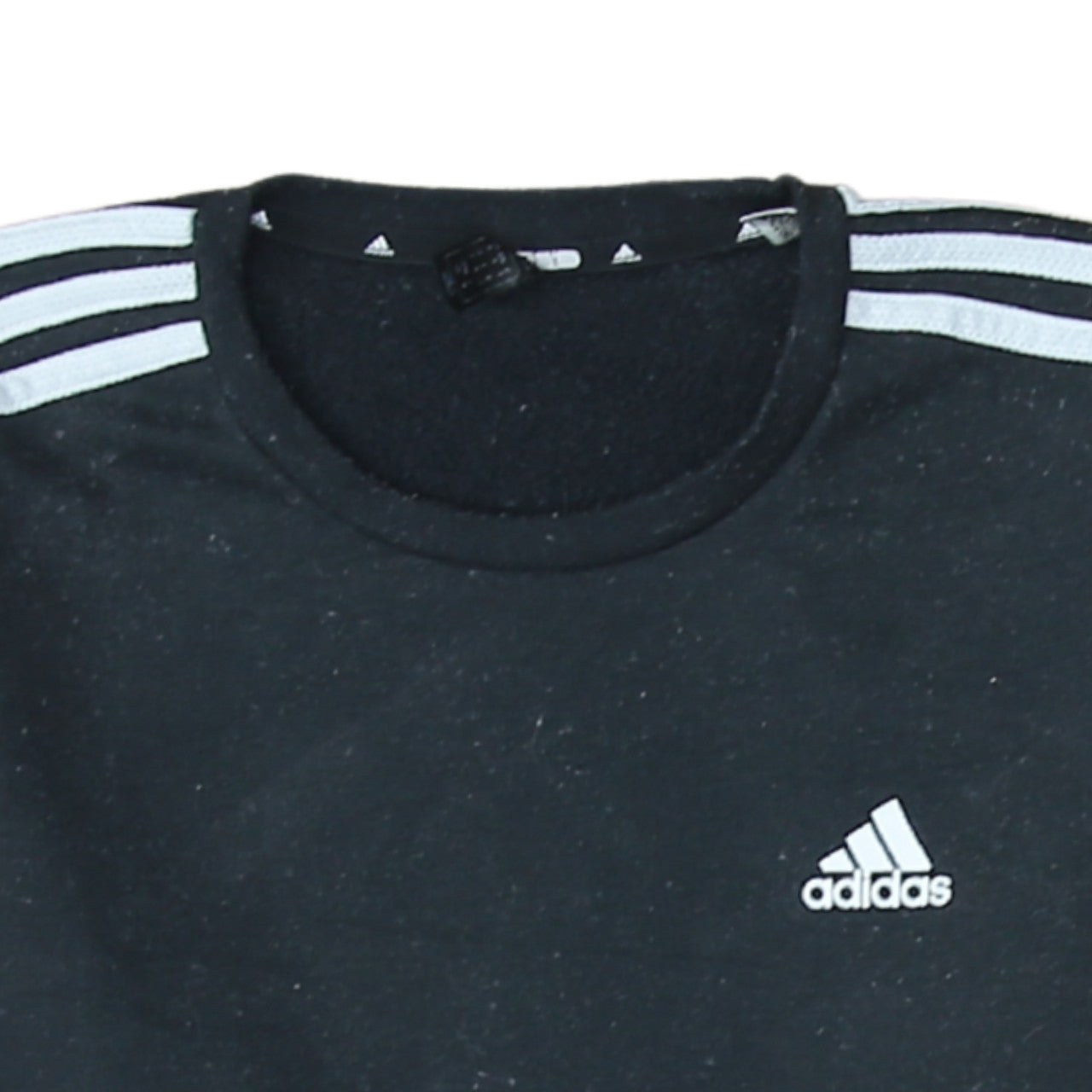 adidas Men's Black Small Crew Neck Pullover Sweatshirt