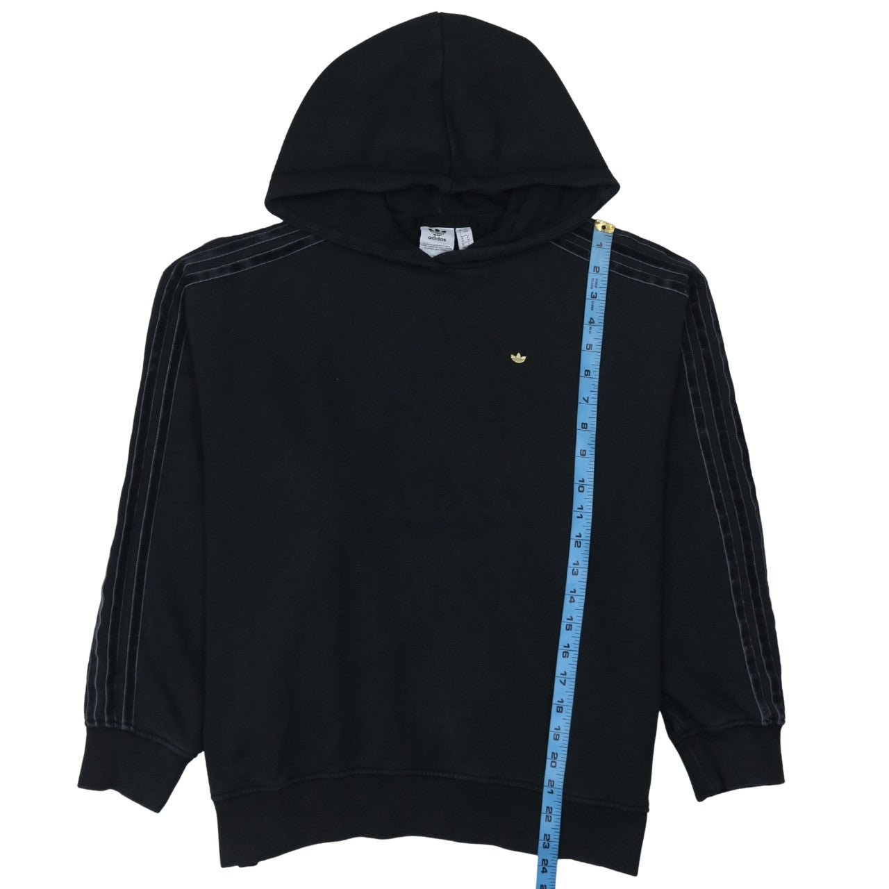 Adidas Women Black Pullover Hoodie Size 8 Relaxed Fit Casual Sweatshirt