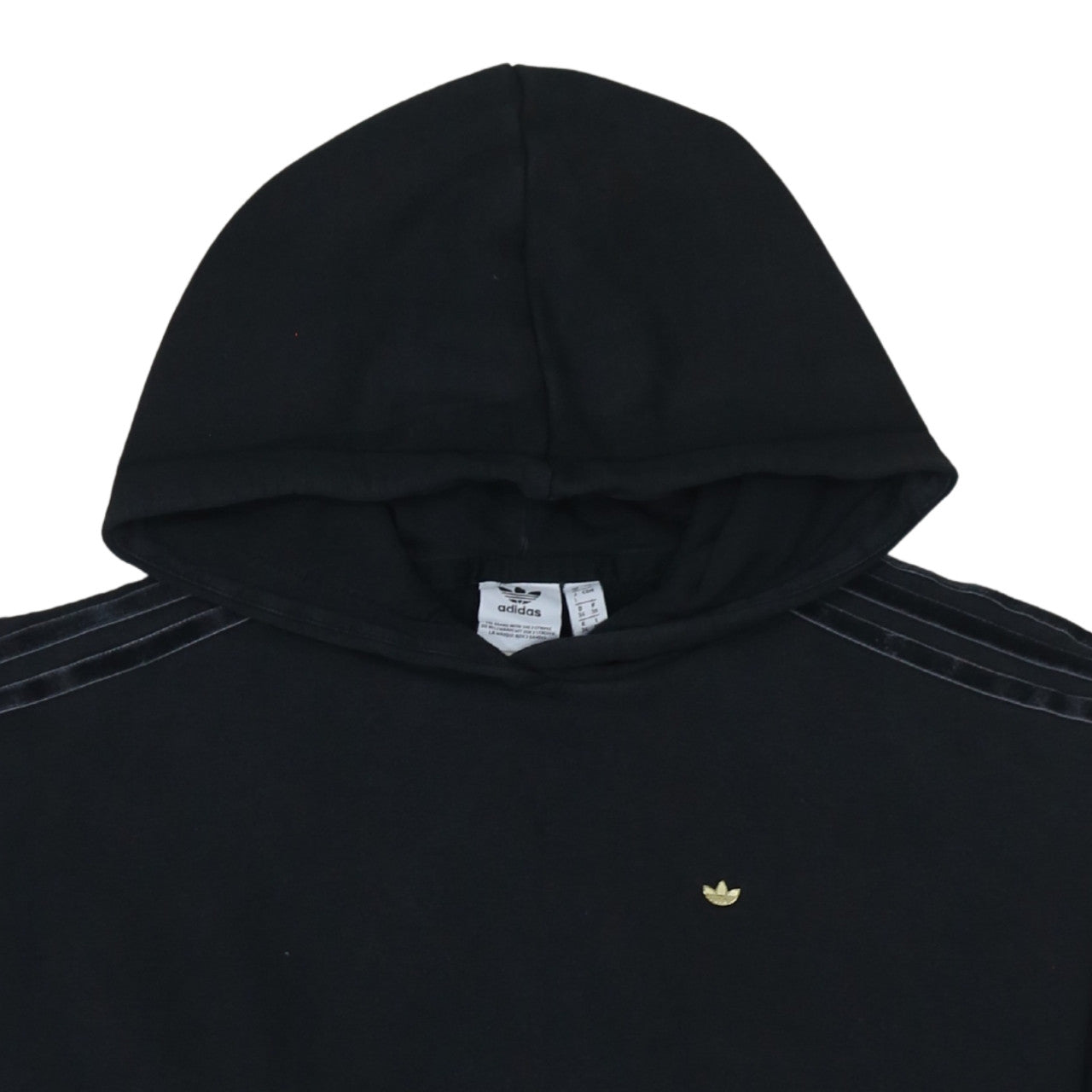 Adidas Women Black Pullover Hoodie Size 8 Relaxed Fit Casual Sweatshirt