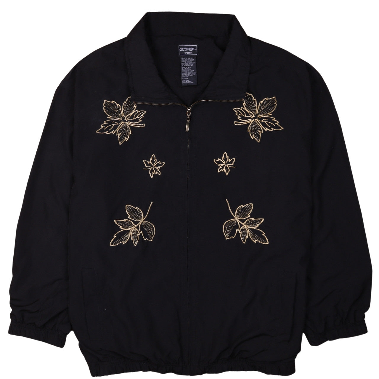 OUTBROOK Black Embroidered Zip-Up Regular Fit Jacket 2XL Unisex