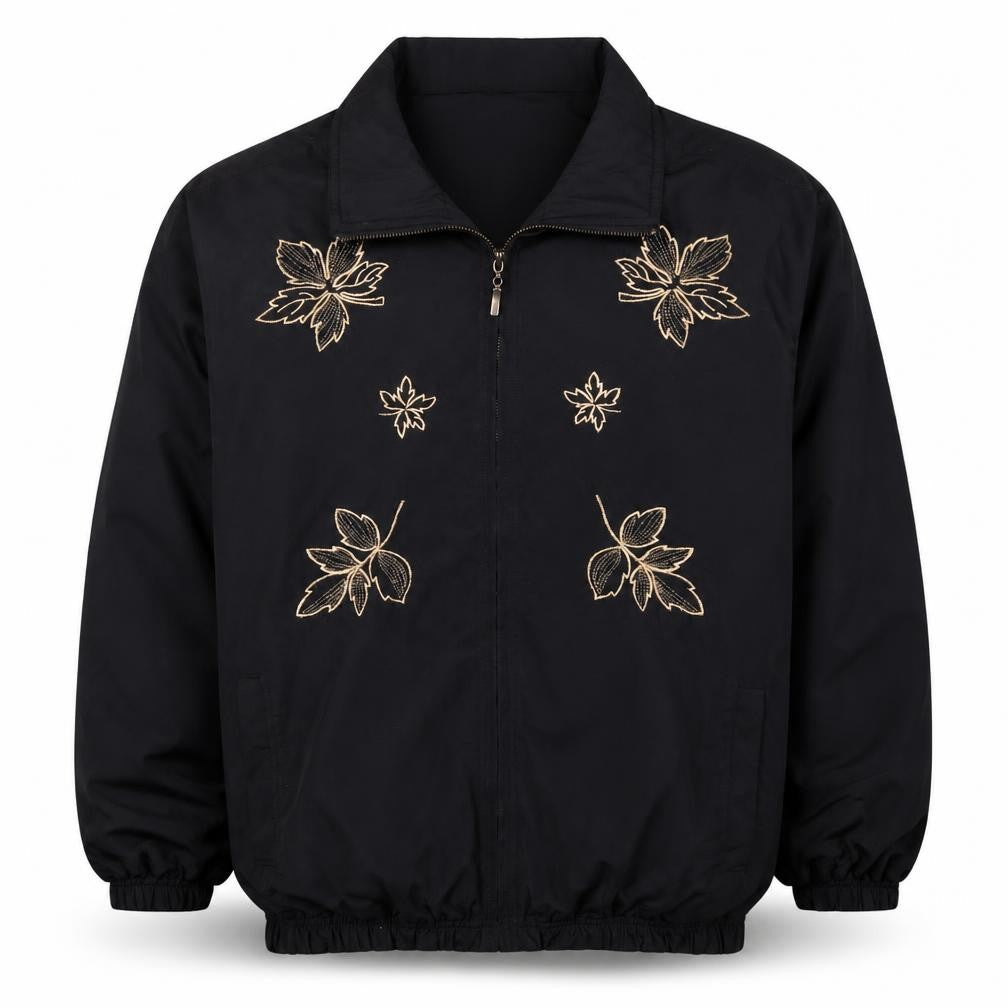 OUTBROOK Black Embroidered Zip-Up Regular Fit Jacket 2XL Unisex