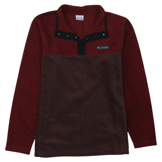 Columbia Men's Brown Fleece Henley Sweatshirt Size L Outdoor