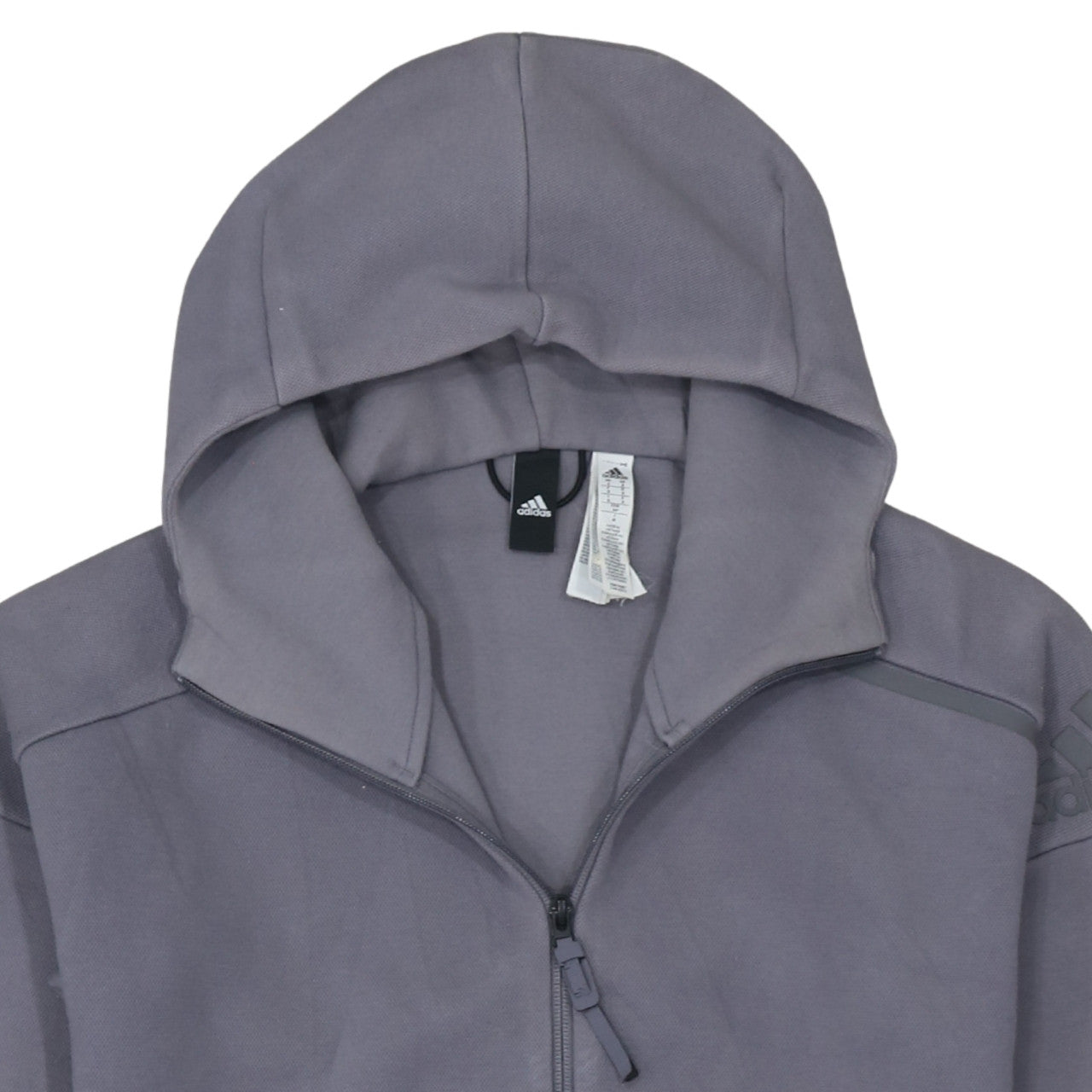 Adidas Men's Grey Full Zip Hoodie Size S Regular Fit Sportswear