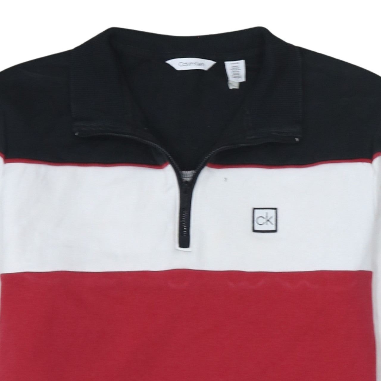 Calvin Klein Men's Multicoloured 1/4 Zip Logo Sweatshirt M