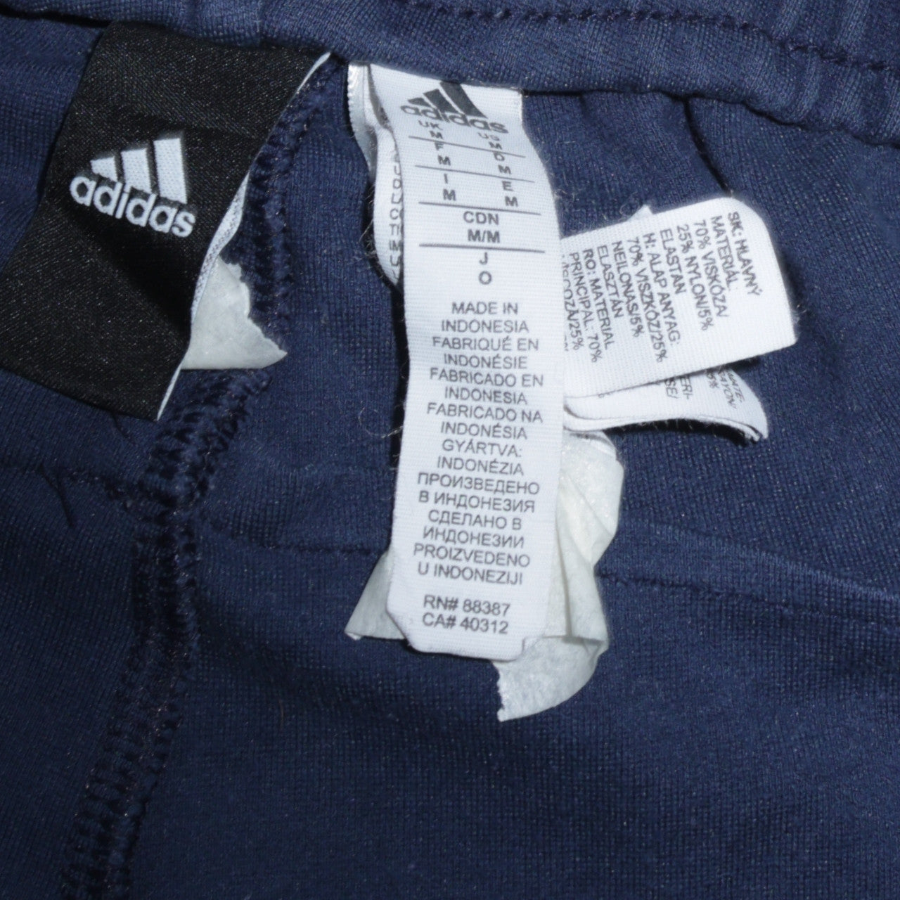 Adidas Men's Blue Jogger Trousers M Regular Fit Cotton Blend