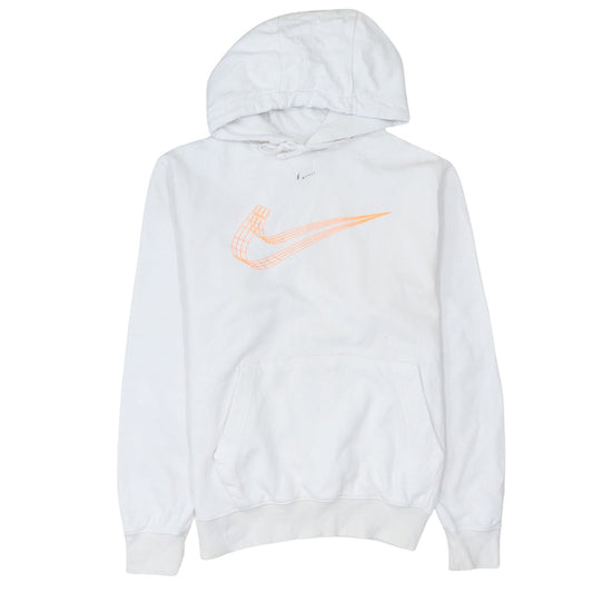 Nike Men’s White Pullover Hoodie Small Graphic Logo Fleece