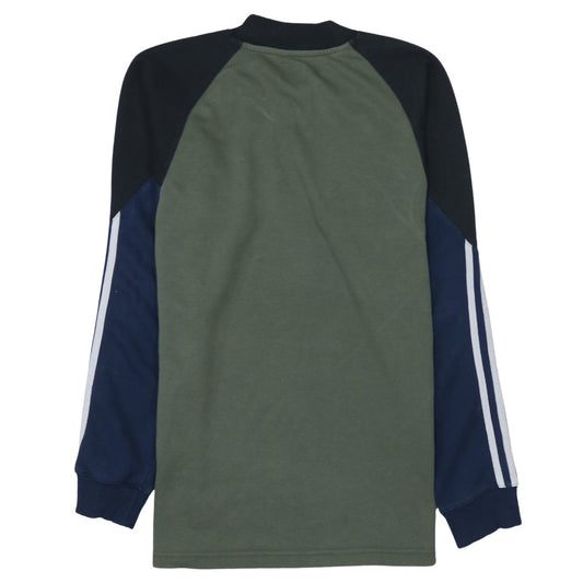 Adidas Men’s Green Crew Neck Logo Sweatshirt Size S Regular Fit