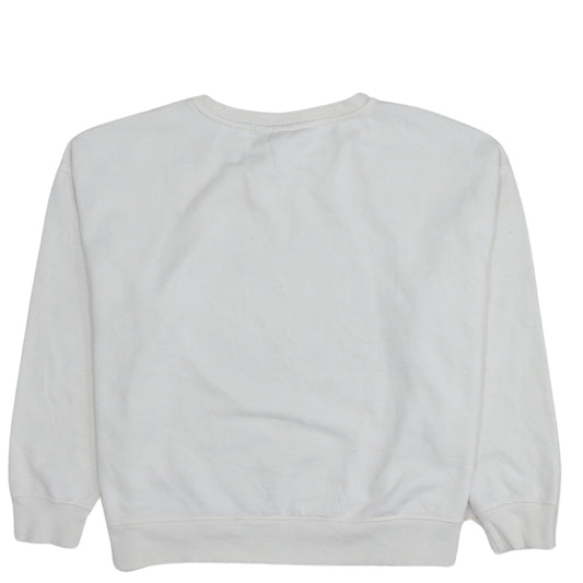 Disney Women White Mickey Mouse Pullover Sweatshirt Size L 14/16