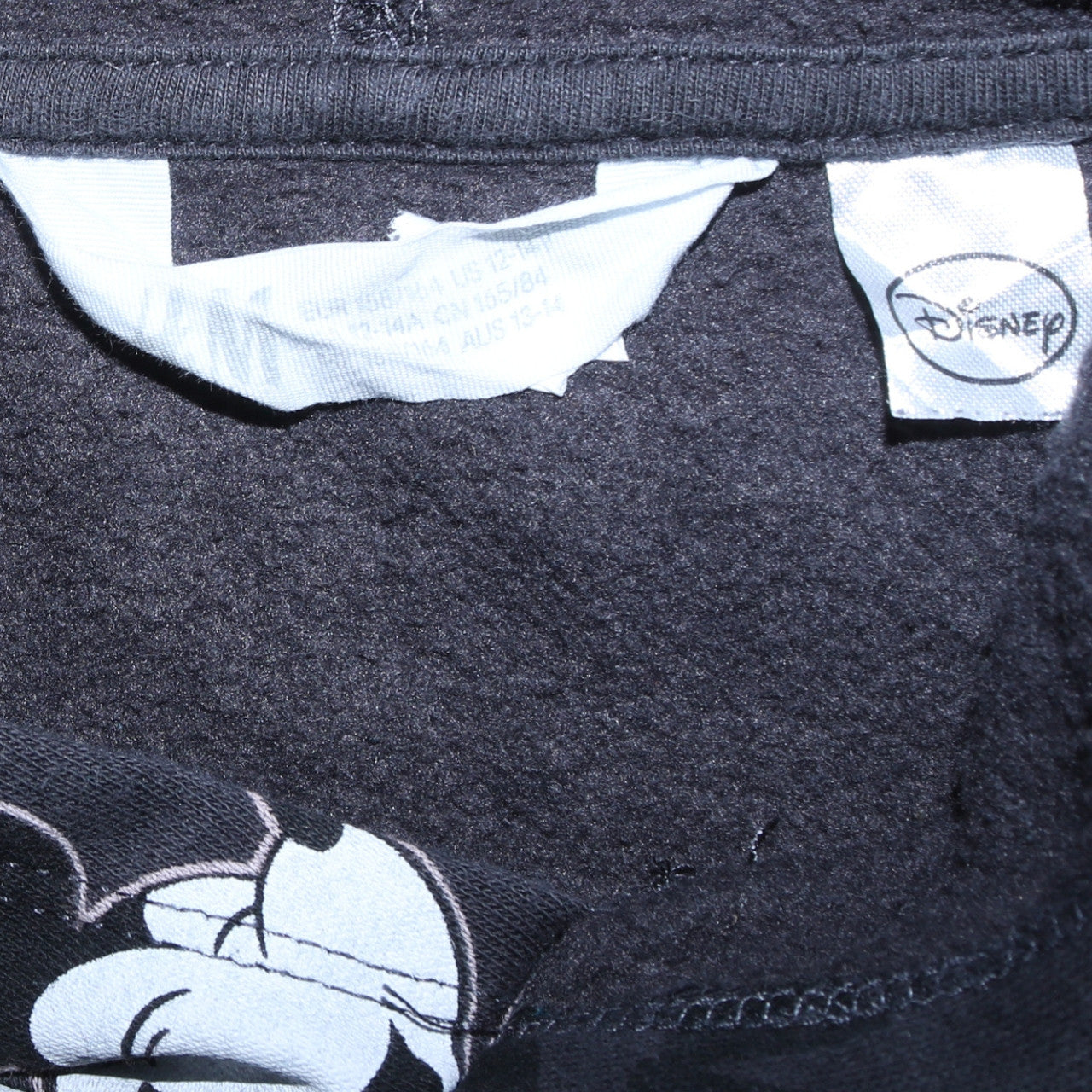 Disney Boys Black Mickey Mouse Pullover Hoodie Age 13-14 Years