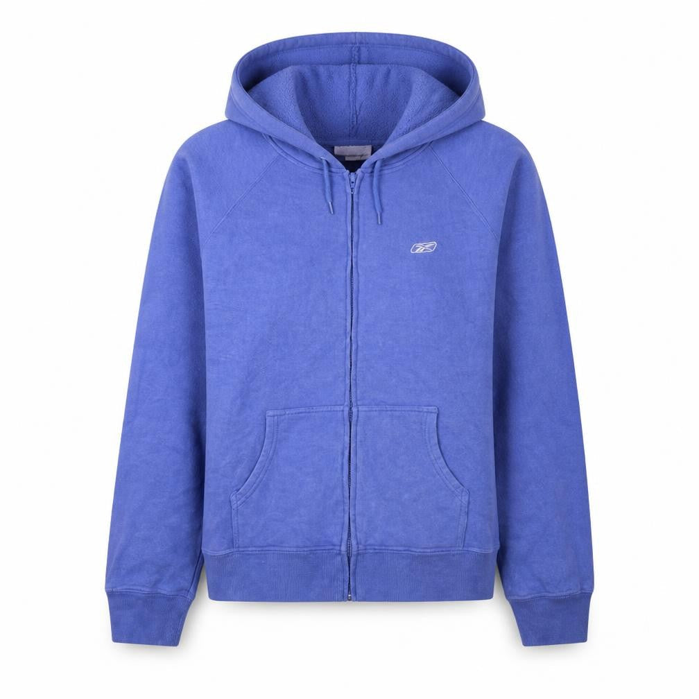 Reebok Womens Blue Full Zip Hoodie Size M Lined Sportswear