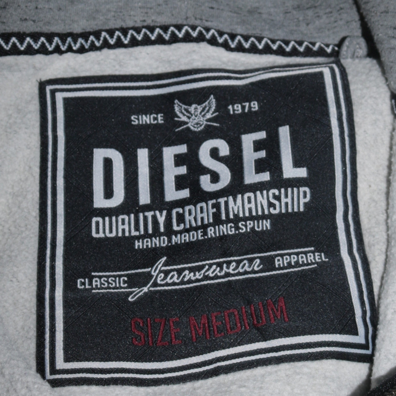 Diesel Men's Grey Full Zip Hoodie Medium Classic Style