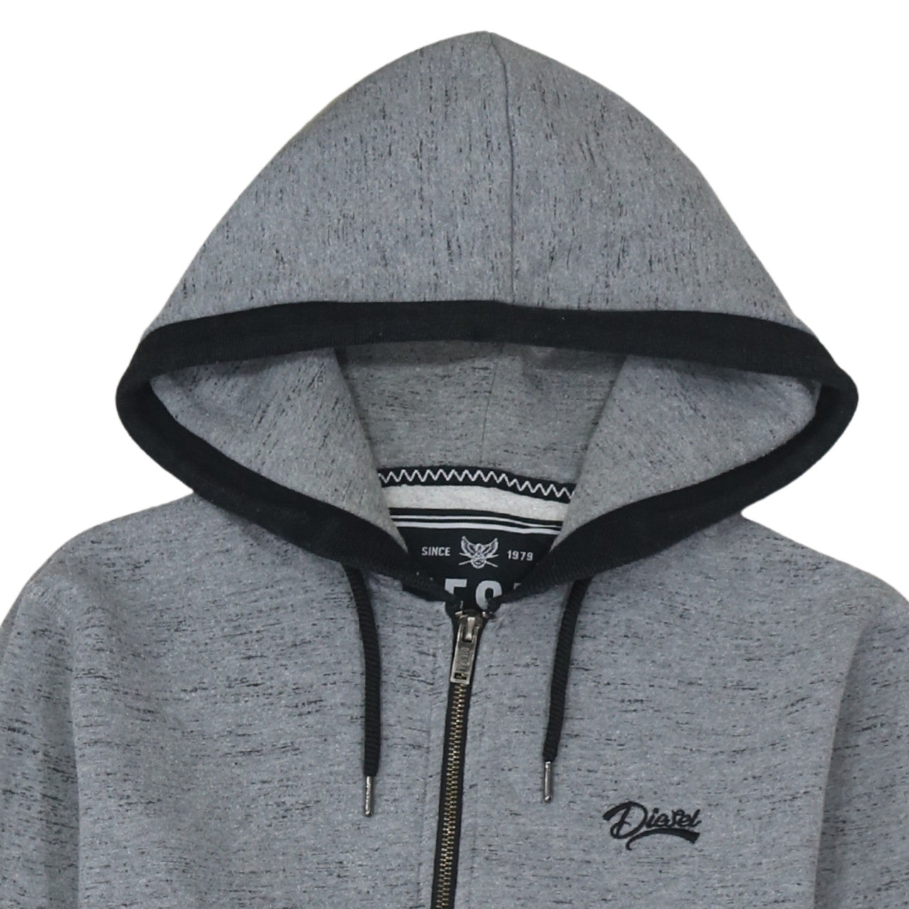 Diesel Men's Grey Full Zip Hoodie Medium Classic Style
