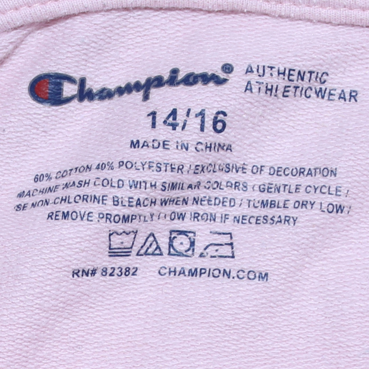 Champion Teens Pink Pullover Hoodie Size 14 Logo Graphic Sweatshirt