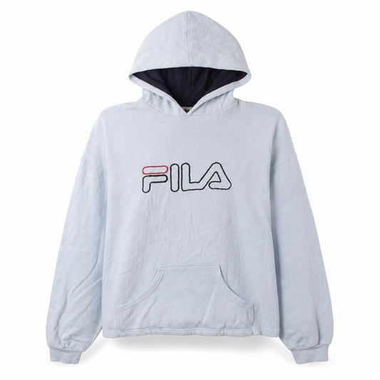 Fila Womens Light Blue Pullover Hoodie Size L Logo Embroidered