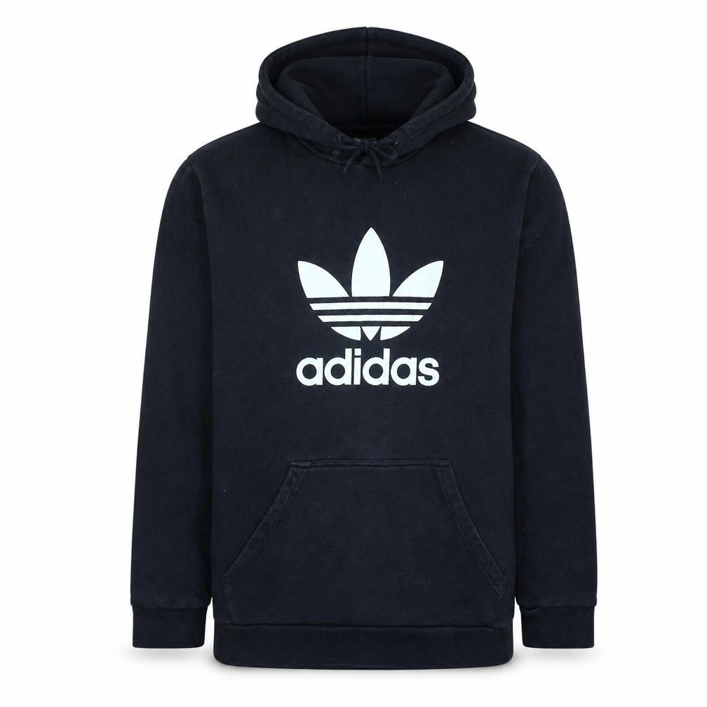 Adidas Men's Black Pullover Hoodie L Regular Fit Sports Logo