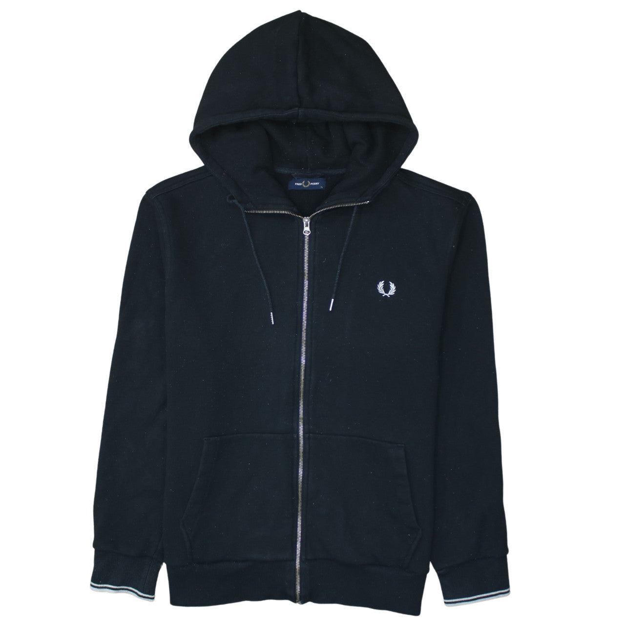 Fred Perry Men's Black XL Full Zip Hoodie Sweatshirt
