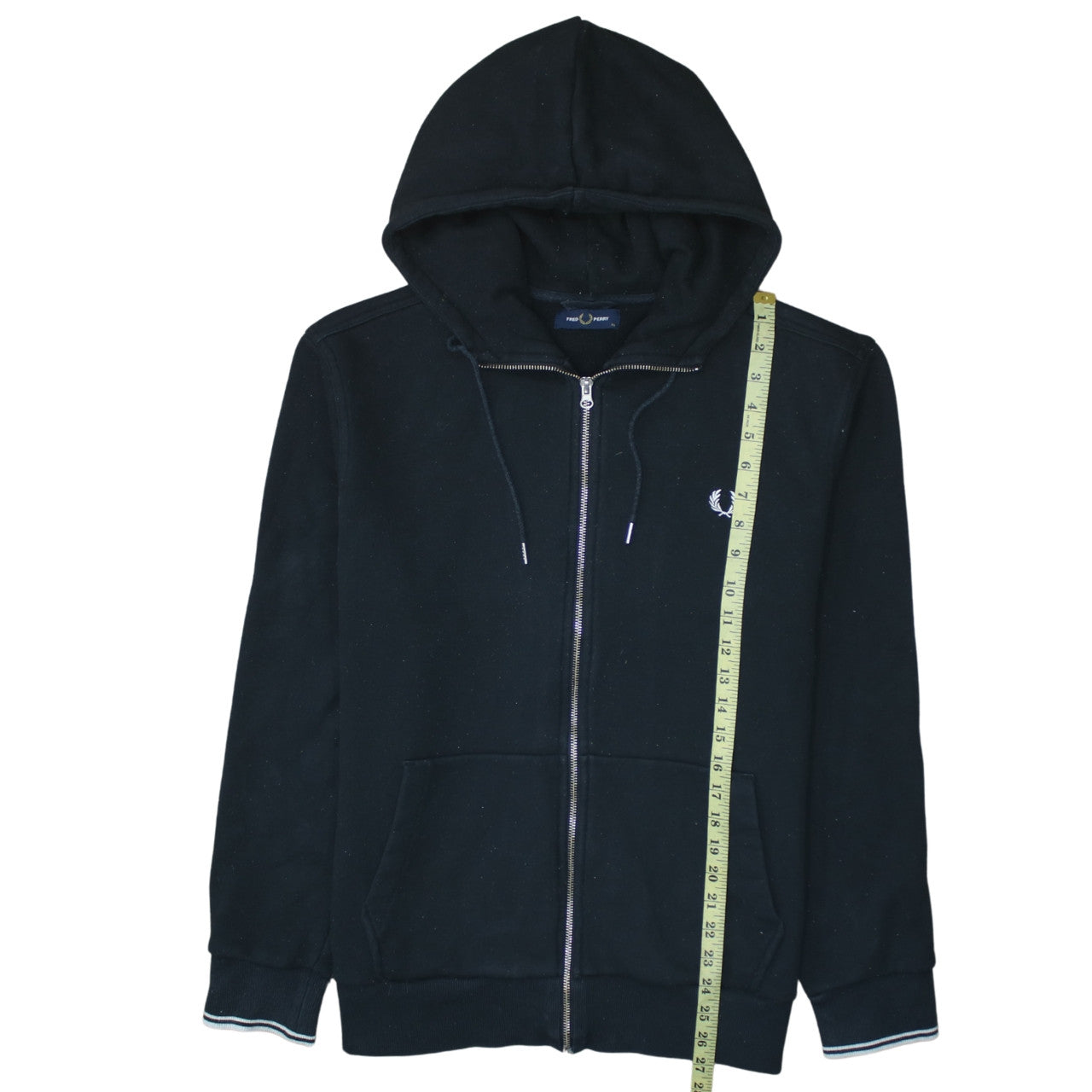 Fred Perry Men's Black XL Full Zip Hoodie Sweatshirt