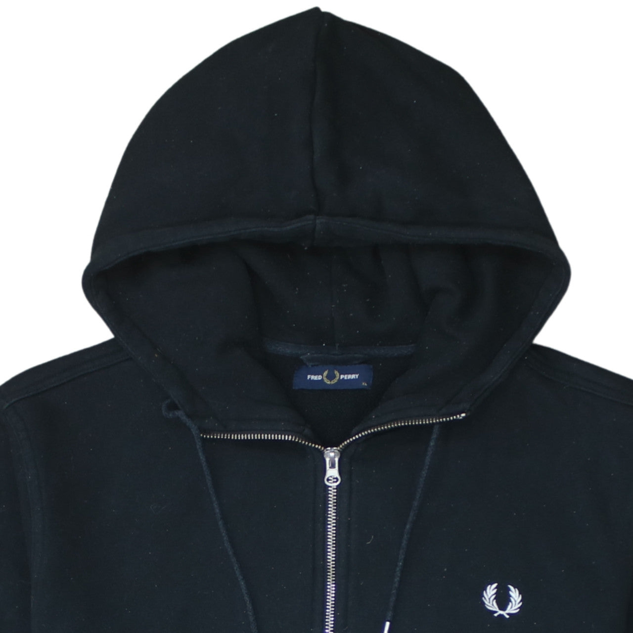 Fred Perry Men's Black XL Full Zip Hoodie Sweatshirt