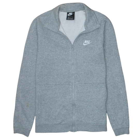 Nike Men's Grey Full Zip Cotton Fleece Sweatshirt Small