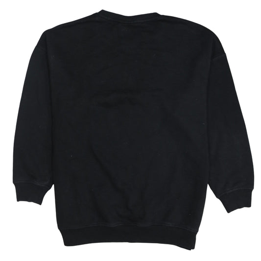 Disney Womens Black Mickey & Friends Sweatshirt Size S 10/12 100% Cotton