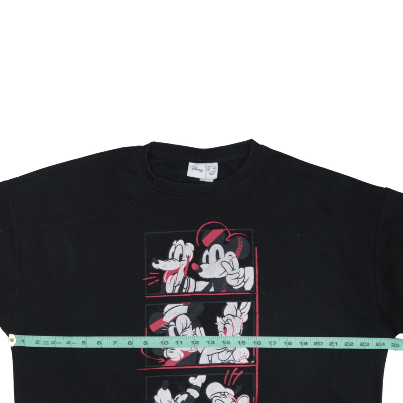Disney Womens Black Mickey & Friends Sweatshirt Size S 10/12 100% Cotton