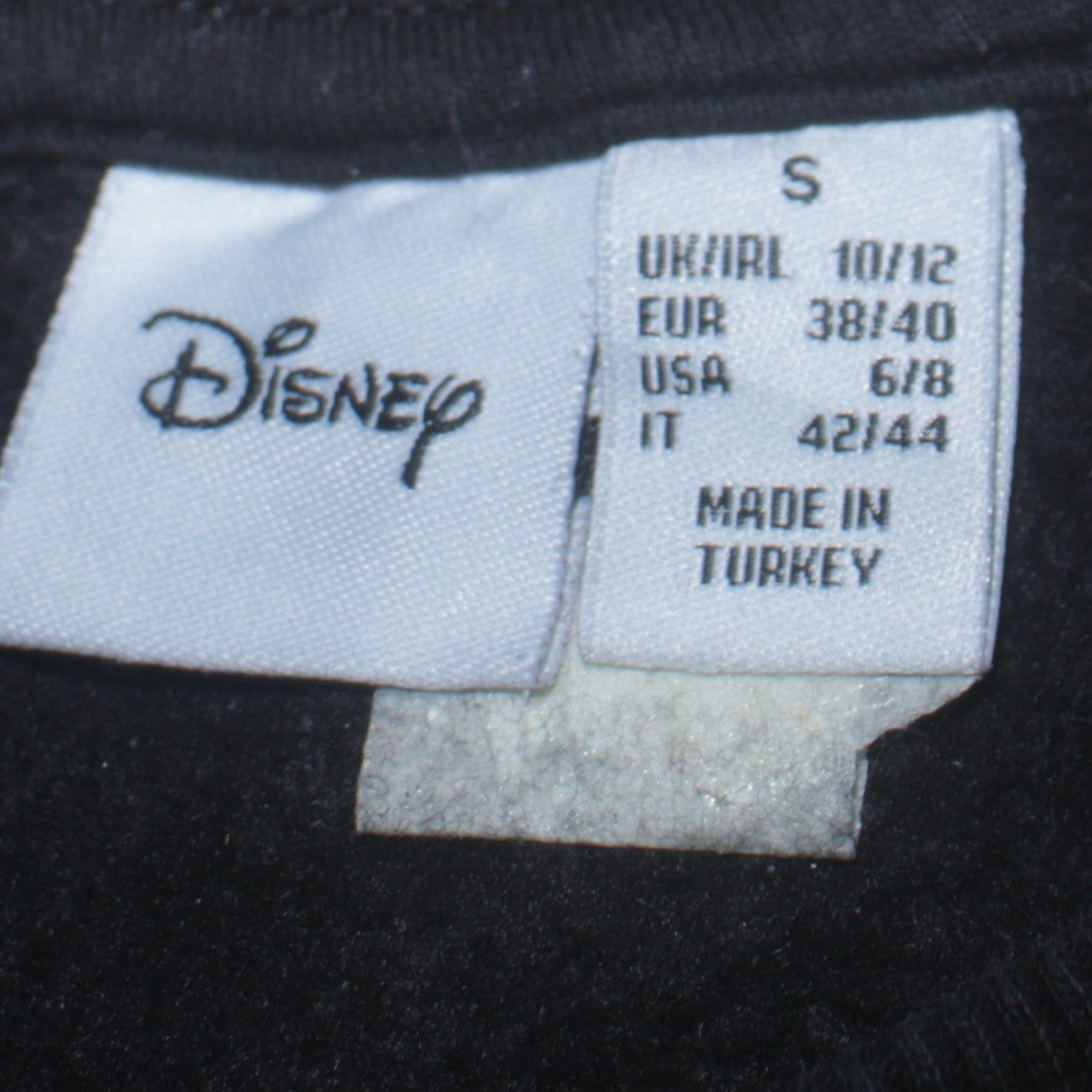 Disney Womens Black Mickey & Friends Sweatshirt Size S 10/12 100% Cotton