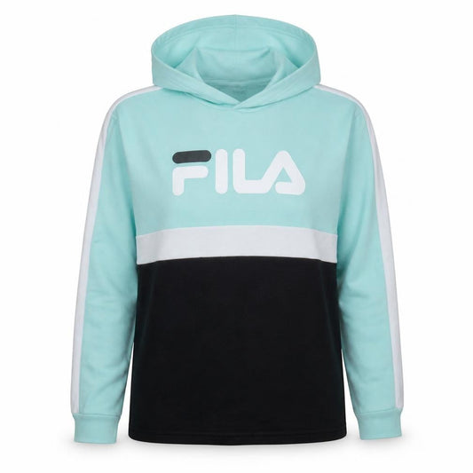 Fila Womens Mint Blue Colourblock Pullover Hoodie Size 16