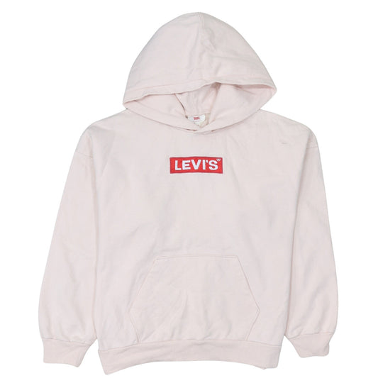 Levi's Women's Pink XS Pullover Hoodie Logo Cotton Sweatshirt