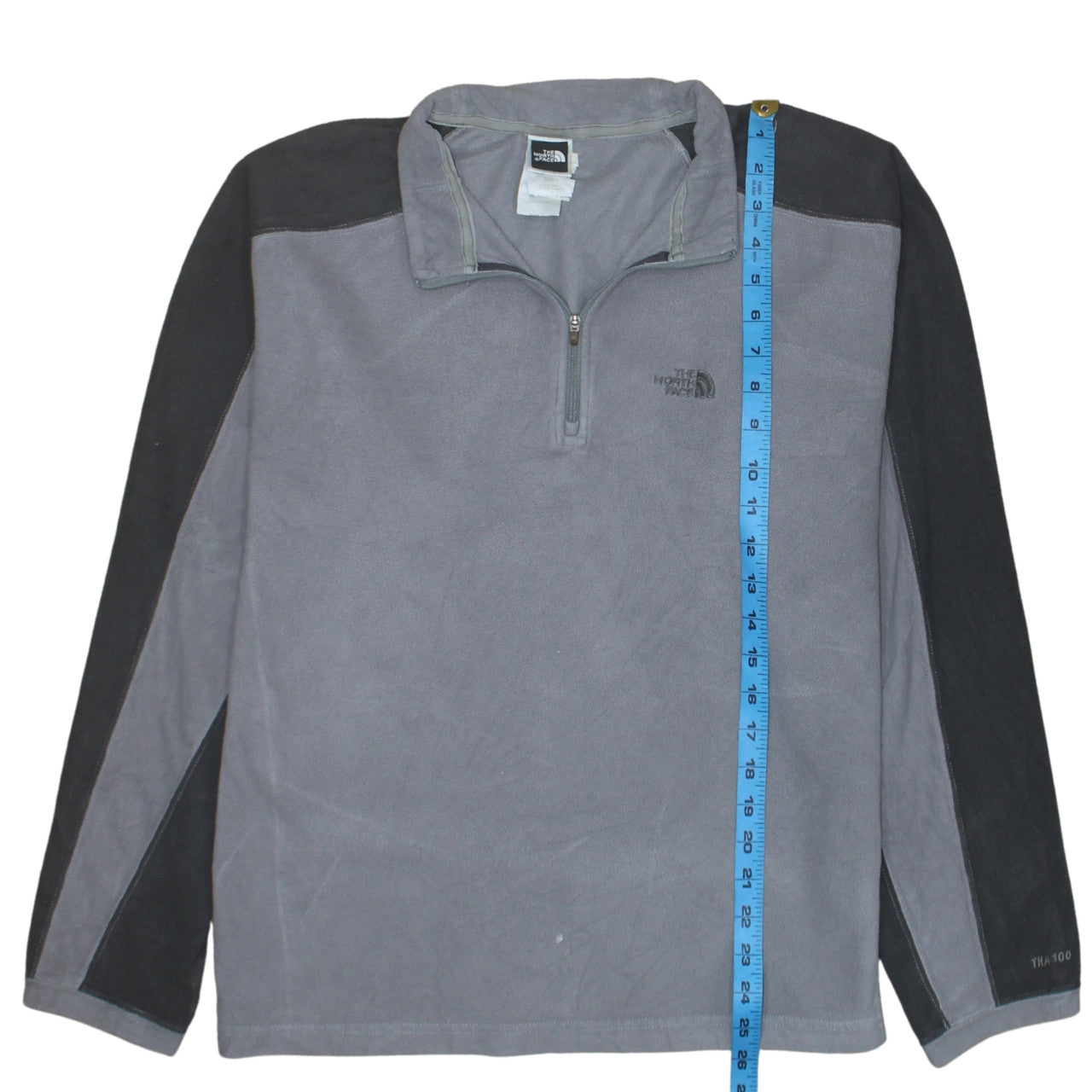 The North Face Men's Grey Fleece 1/4 Zip Pullover Sweatshirt M