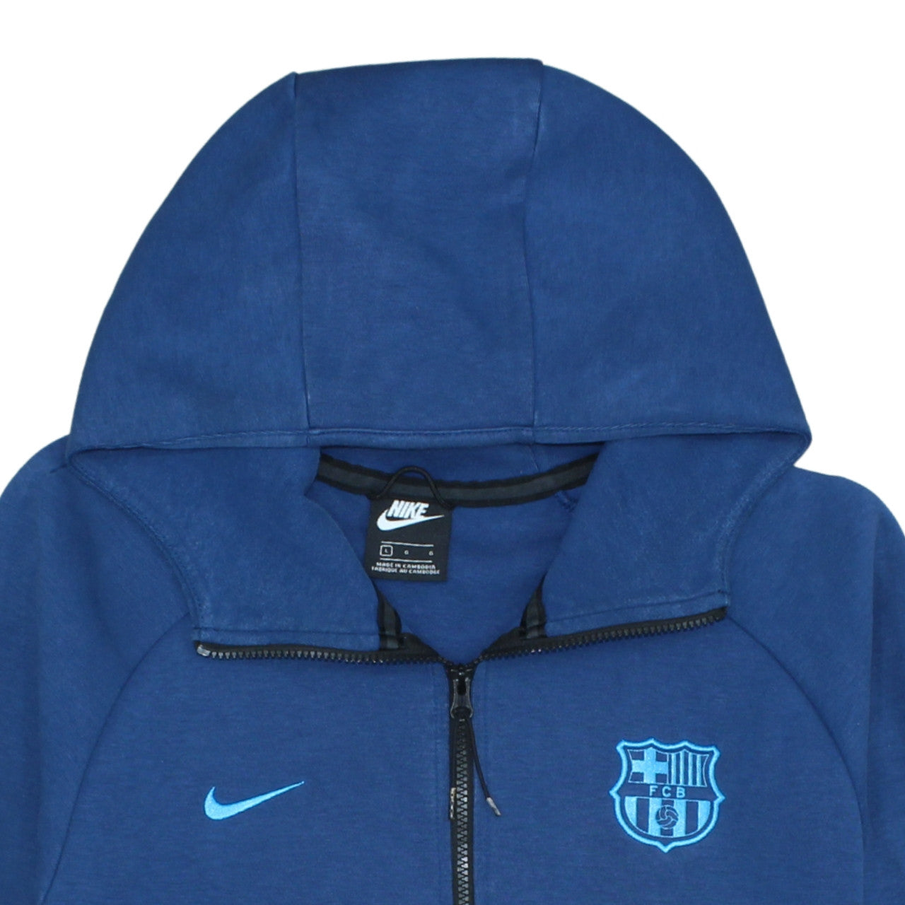 Nike Men’s Blue FCB Full Zip Hoodie Size L Logo Sportswear