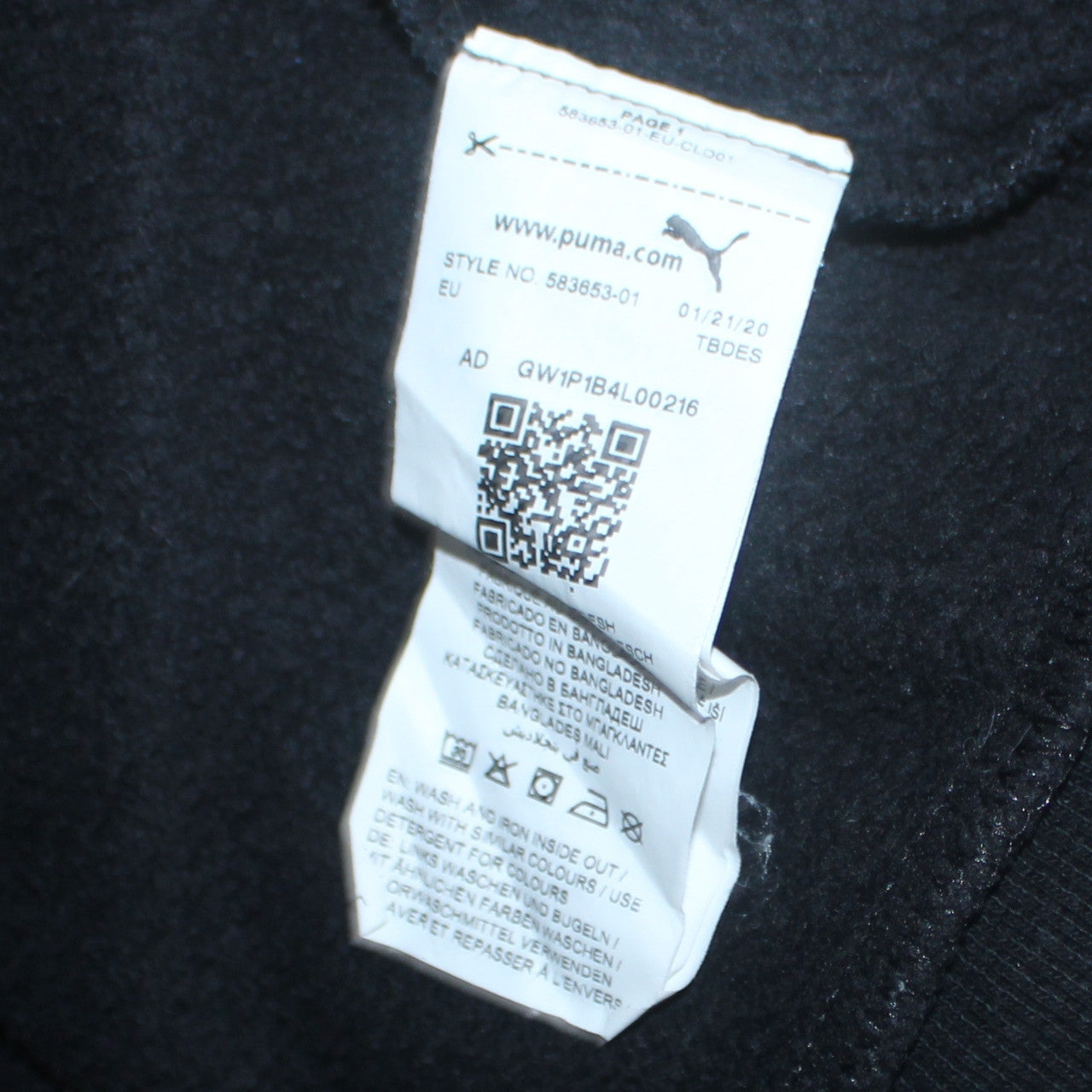 Puma Mens Black Small Pullover Hoodie Fleece Logo Sweatshirt