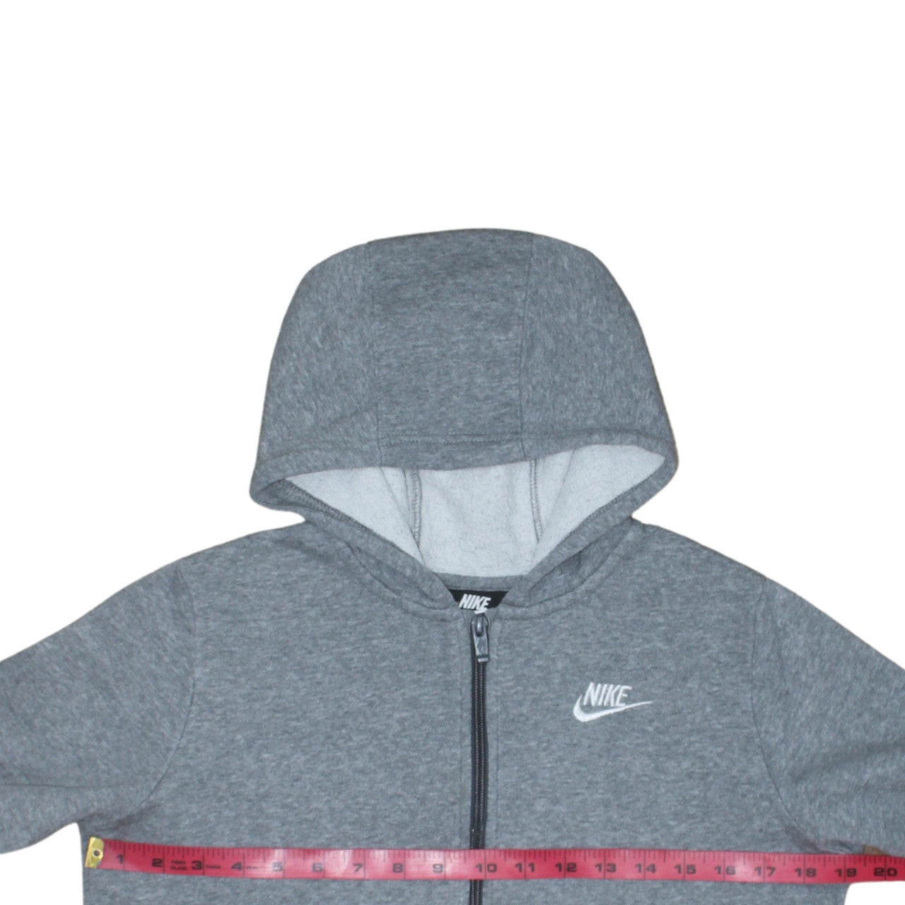 Nike Boys Grey Full Zip Hoodie L 147-158cm Classic Fleece Sweatshirt