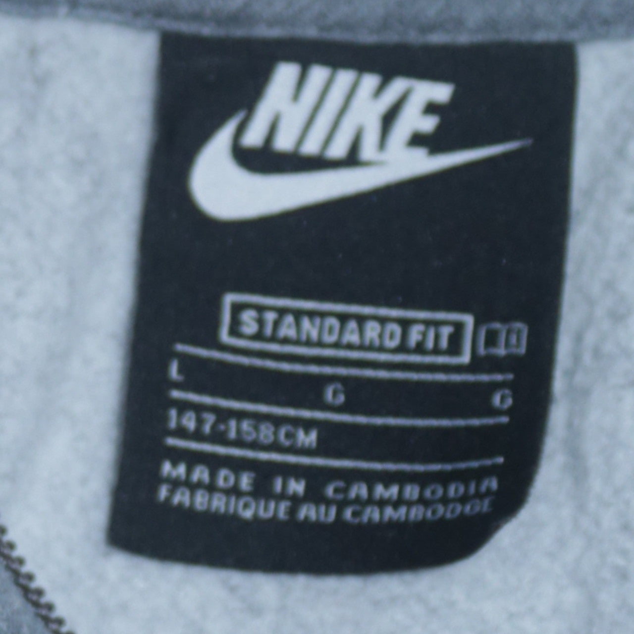 Nike Boys Grey Full Zip Hoodie L 147-158cm Classic Fleece Sweatshirt