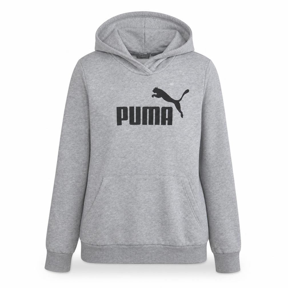 Puma Women Grey Logo Pullover Hoodie Size 12 Medium