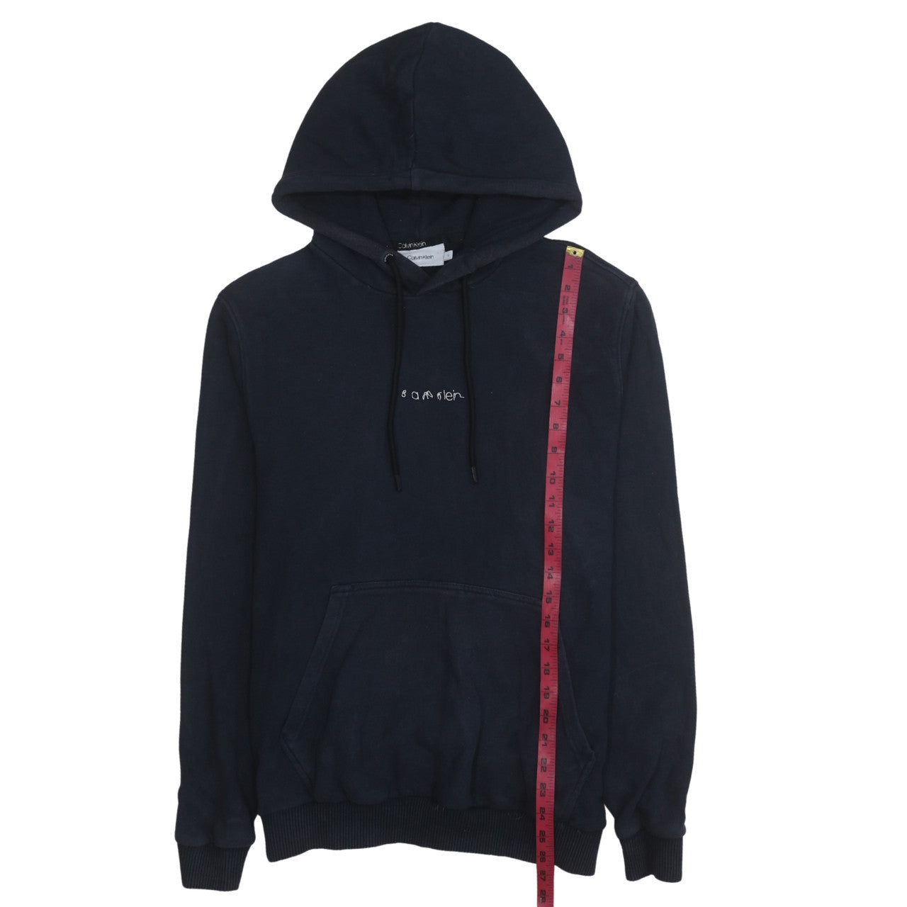 Calvin Klein Men's Blue Pullover Hoodie Size M Logo Fleece
