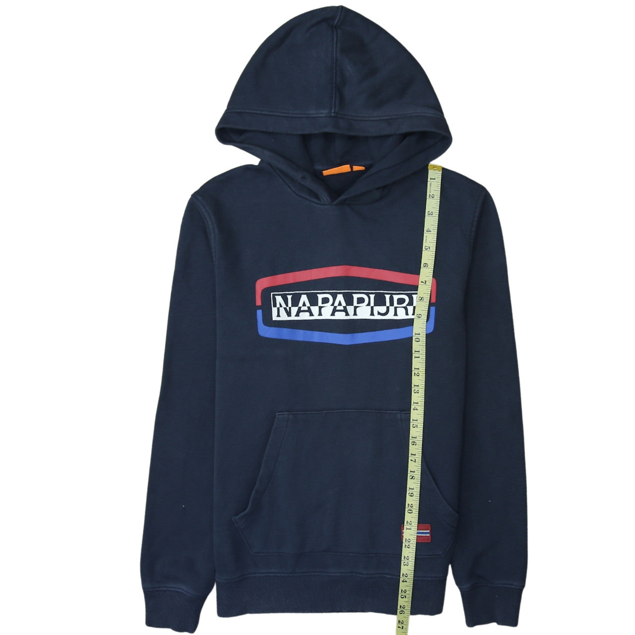 Napapijri Men's Blue Logo Pullover Hoodie Size M