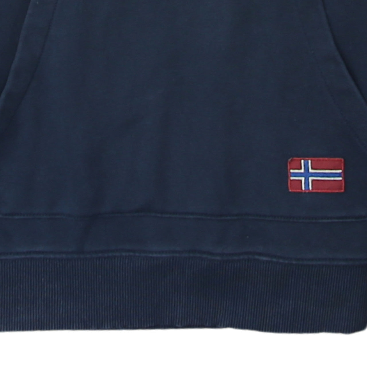 Napapijri Men's Blue Logo Pullover Hoodie Size M