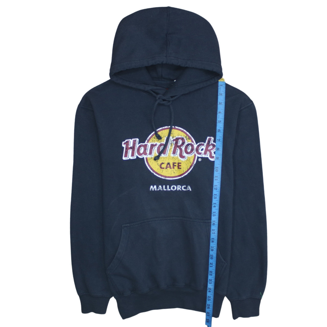 Hard Rock Cafe Mens Blue Pullover Hoodie Large Music Graphic