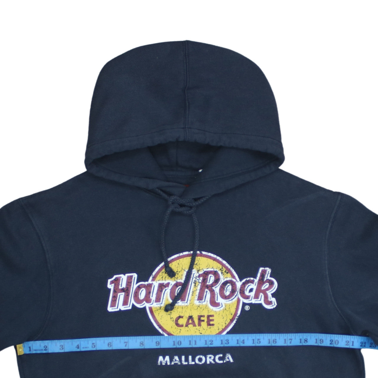 Hard Rock Cafe Mens Blue Pullover Hoodie Large Music Graphic