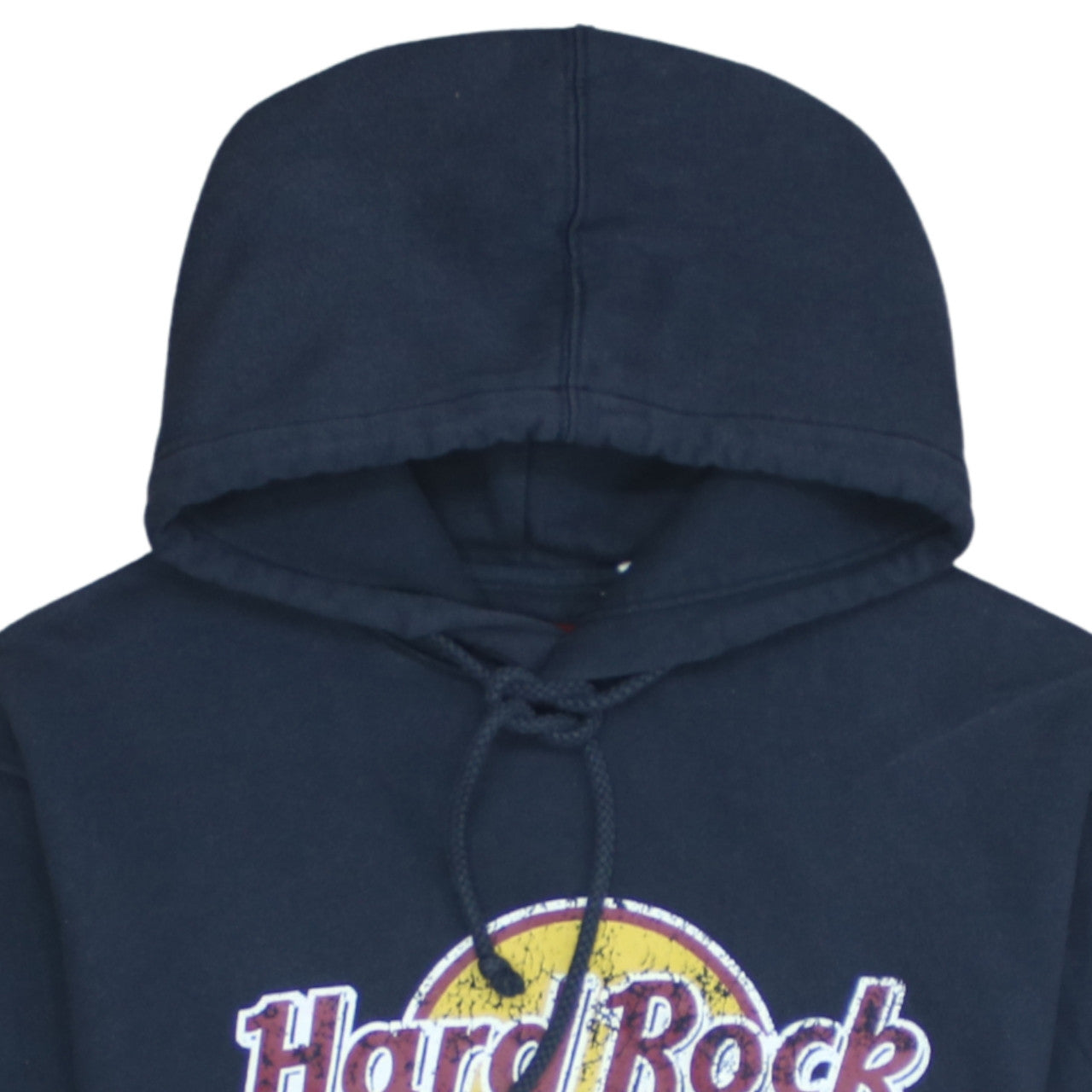 Hard Rock Cafe Mens Blue Pullover Hoodie Large Music Graphic