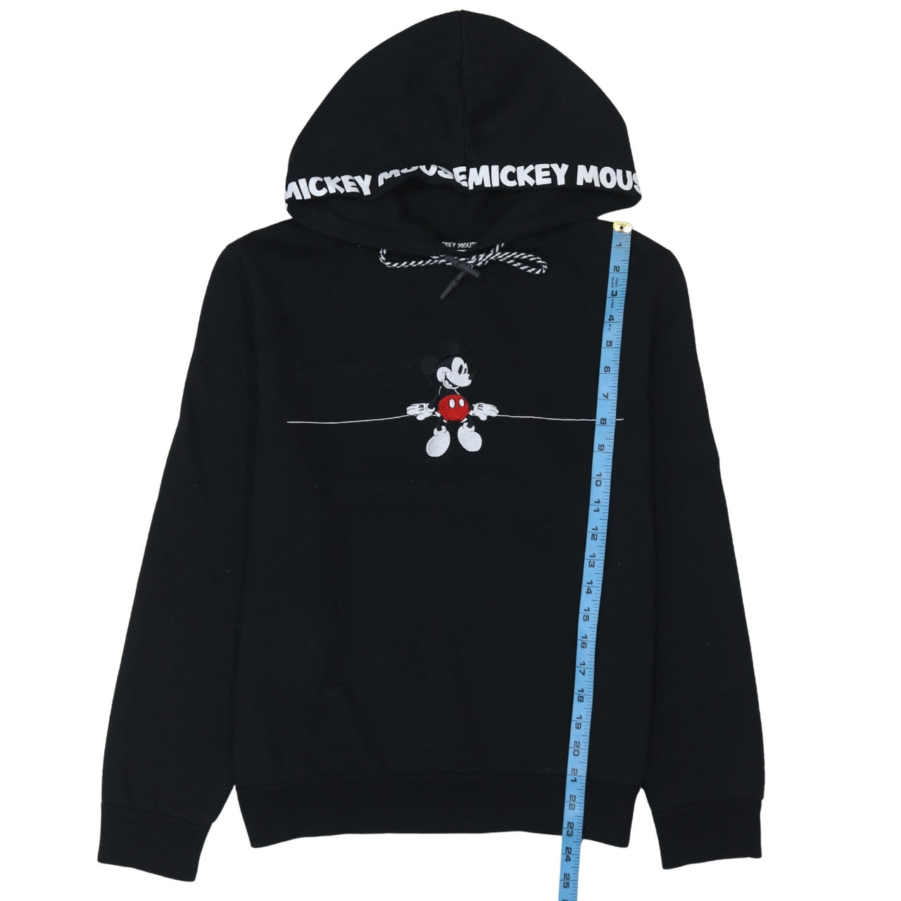 Disney Women Black Mickey Mouse Pullover Hoodie Size M 12/14