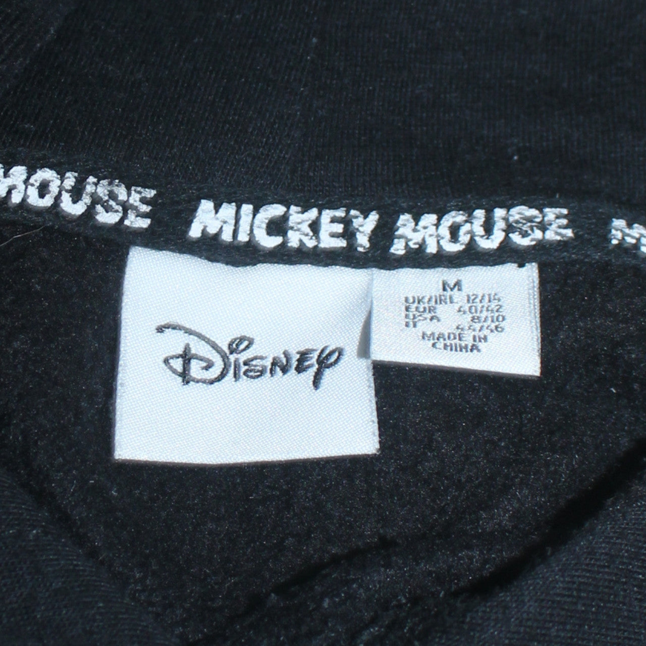 Disney Women Black Mickey Mouse Pullover Hoodie Size M 12/14