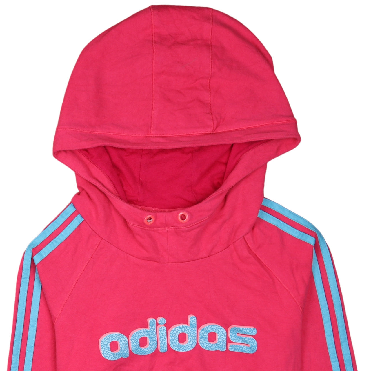 Adidas Womens Pink Hoodie Size 12 Pullover Logo Hooded Sweatshirt