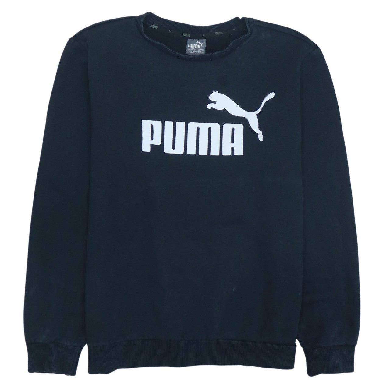 Puma Men's Black Crew Neck Logo Sweatshirt Size M