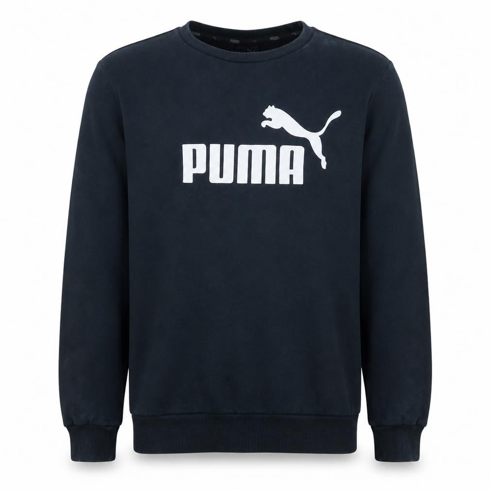Puma Men's Black Crew Neck Logo Sweatshirt Size M