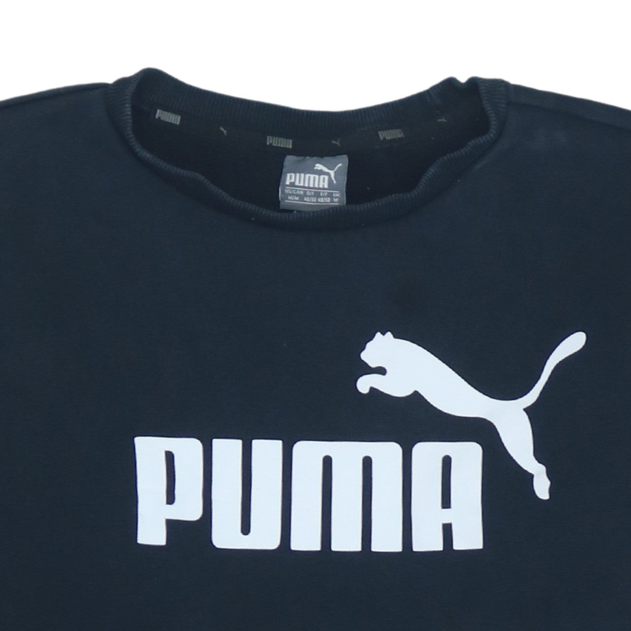 Puma Men's Black Crew Neck Logo Sweatshirt Size M