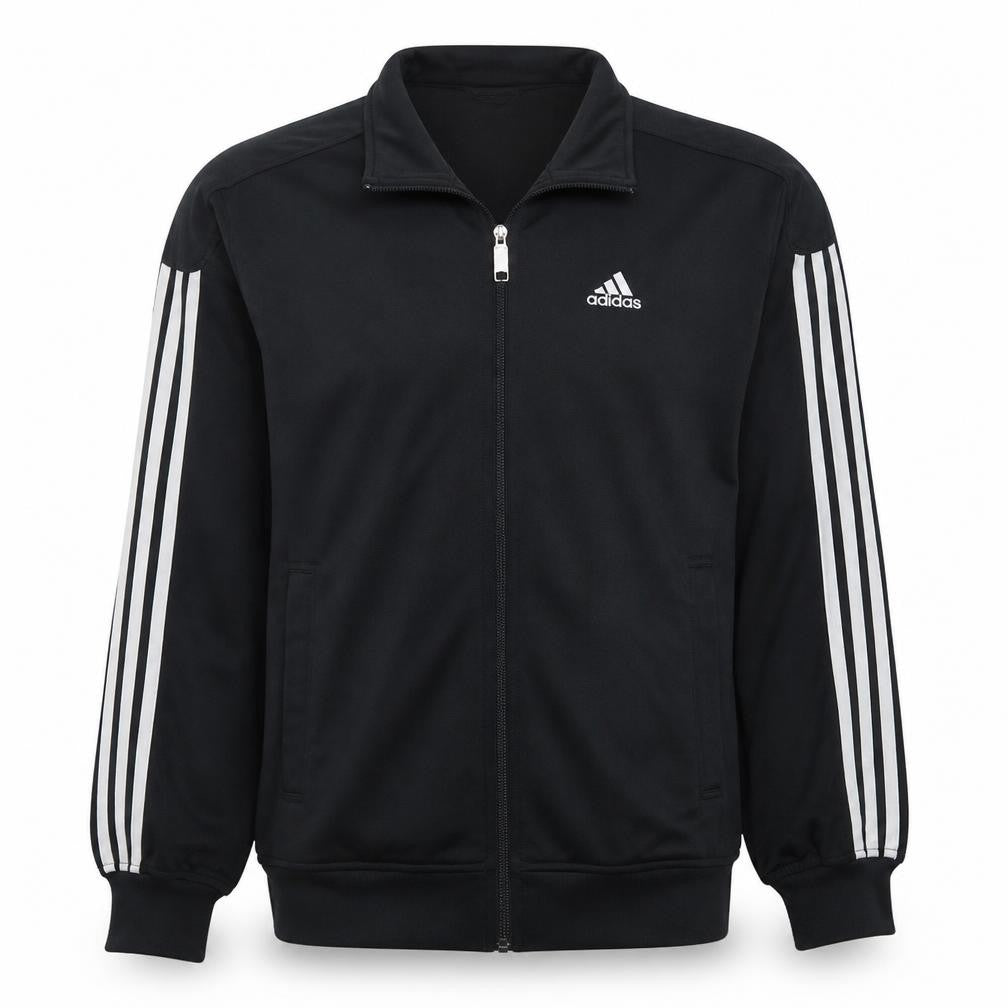 Adidas Men Black Full Zip Sweatshirt S Logo Sports Top