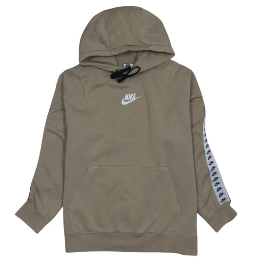 Nike Mens Beige Pullover Hoodie L Logo Fleece Hooded Sweatshirt